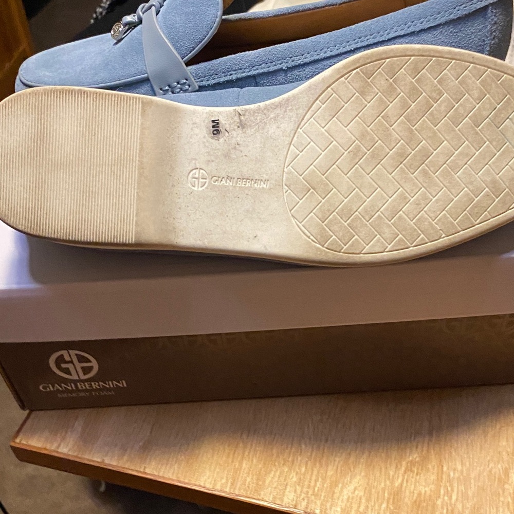 Giorgio Brutini Sky Blue Suede Slip-Ons - Picture 8 of 11